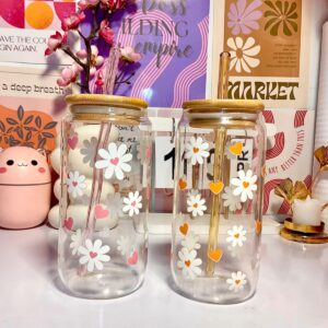 Floral Heart Glass Tumbler 550ml